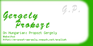 gergely propszt business card